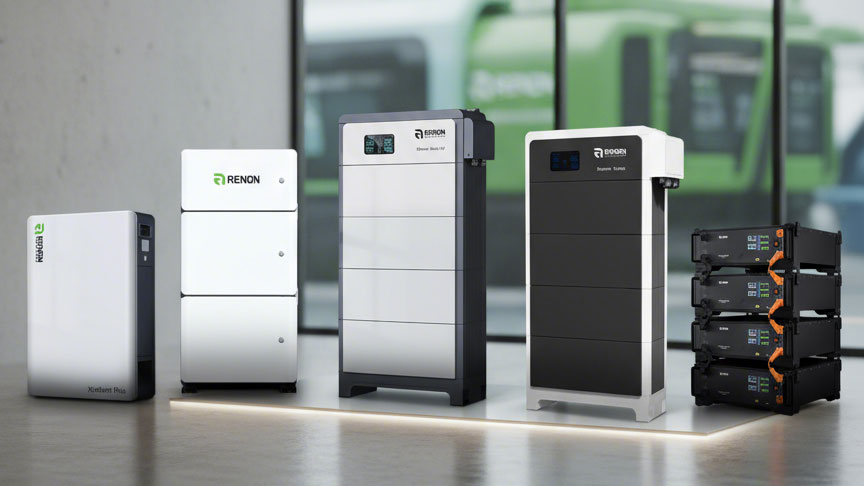 All Renon batteries line up together in the floor.